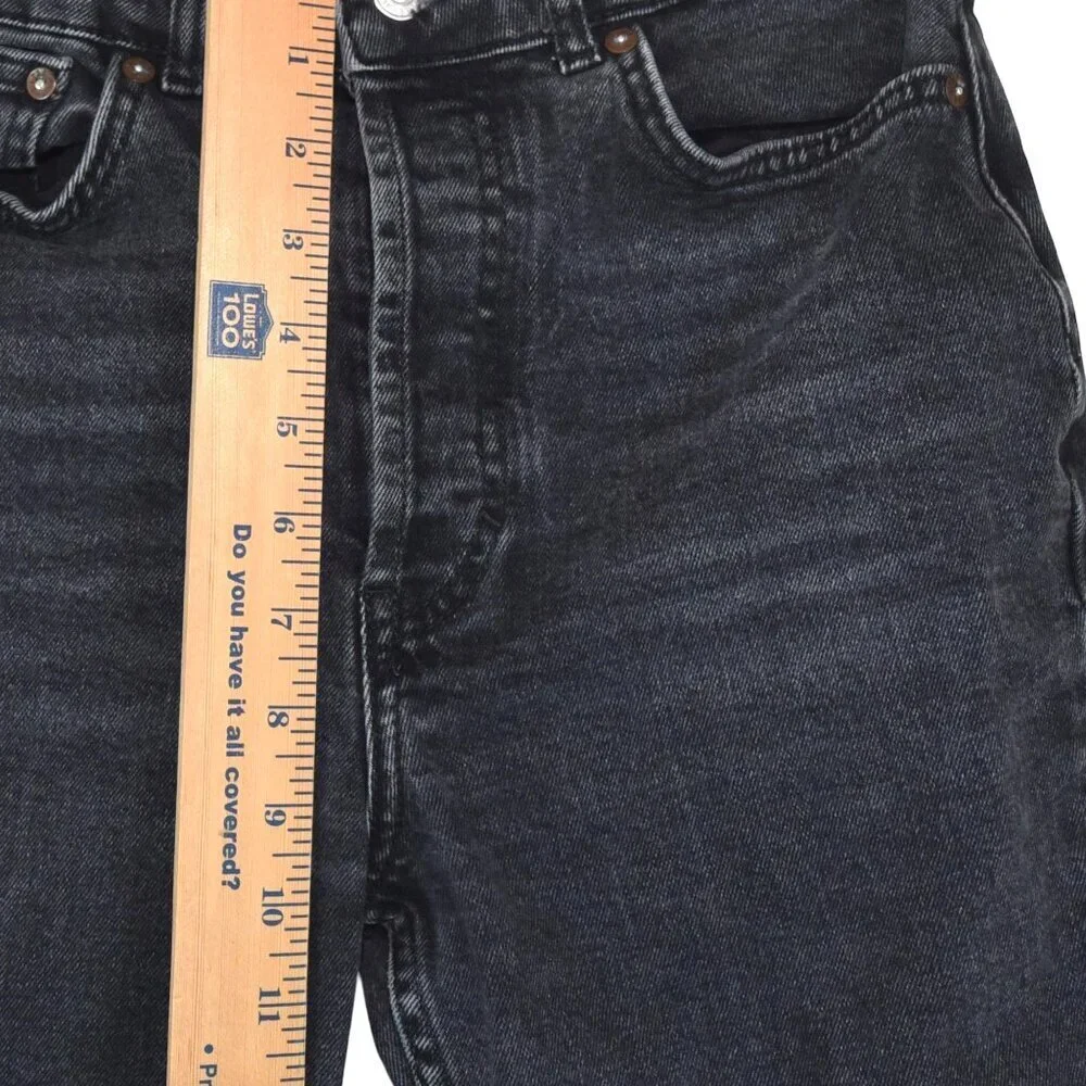 We The Free Raw Hem Straight Leg Faded Black Jeans 27 y2k 90s - Picture 6 of 8